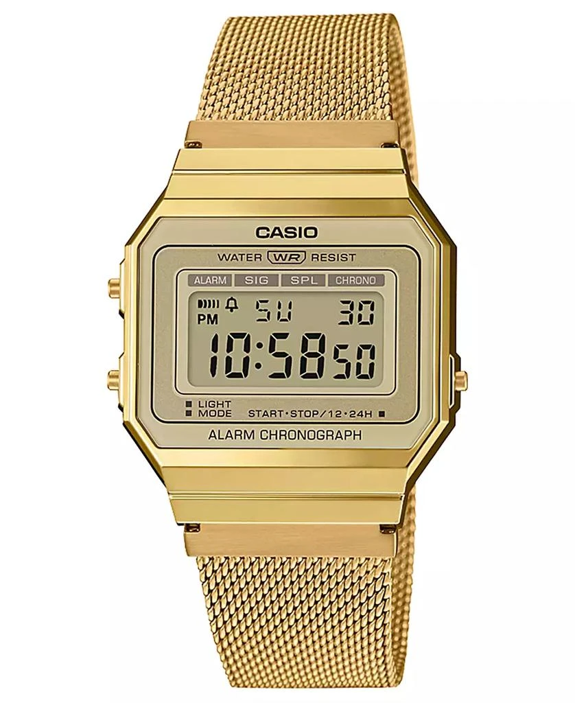 Casio Unisex Gold-Tone Stainless Steel Mesh Bracelet Watch 35.5mm 1