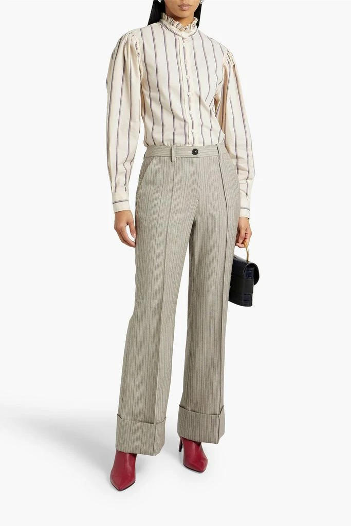 Isabel Marant Étoile Jancis ruffled striped cotton shirt 2