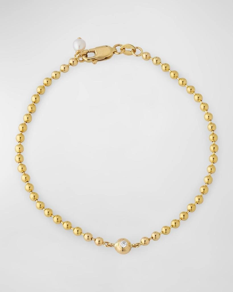 POPPY FINCH 14K Yellow Gold Bead Diamond Dome Bracelet 1