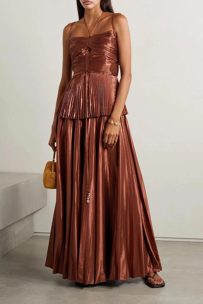 Altuzarra Sif plissé-lamé maxi skirt 2
