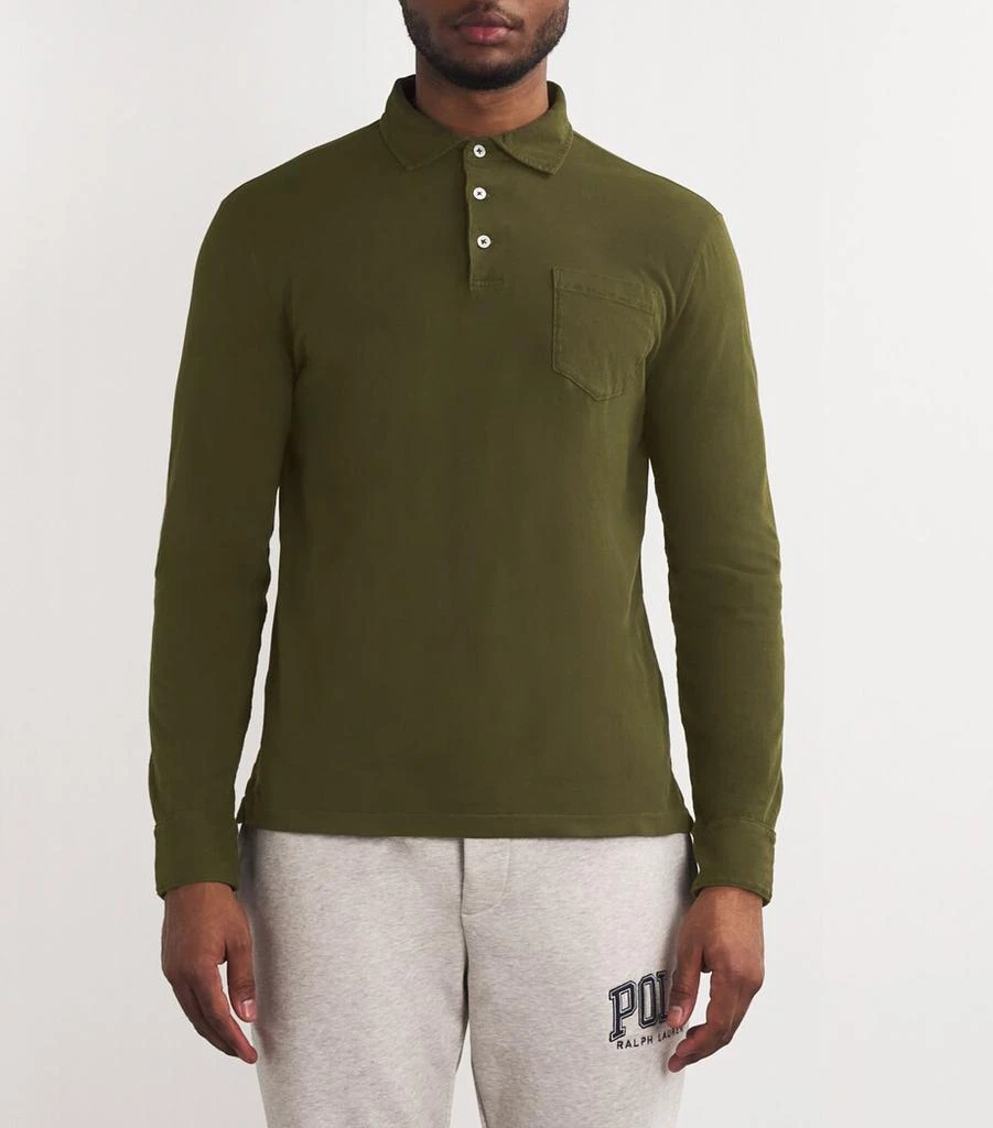 Ralph Lauren Suede Long-Sleeve Polo Shirt 3