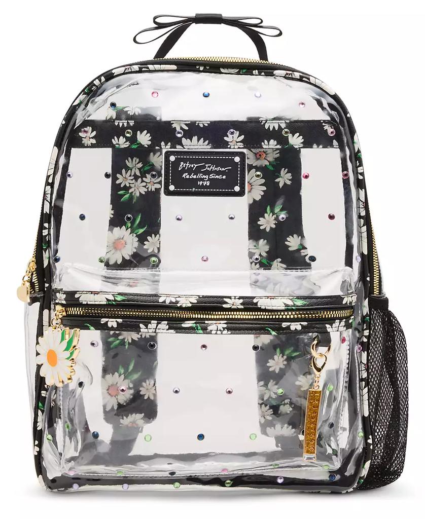 Betsey Johnson Wild Child Clear Large Backpack with Pouch