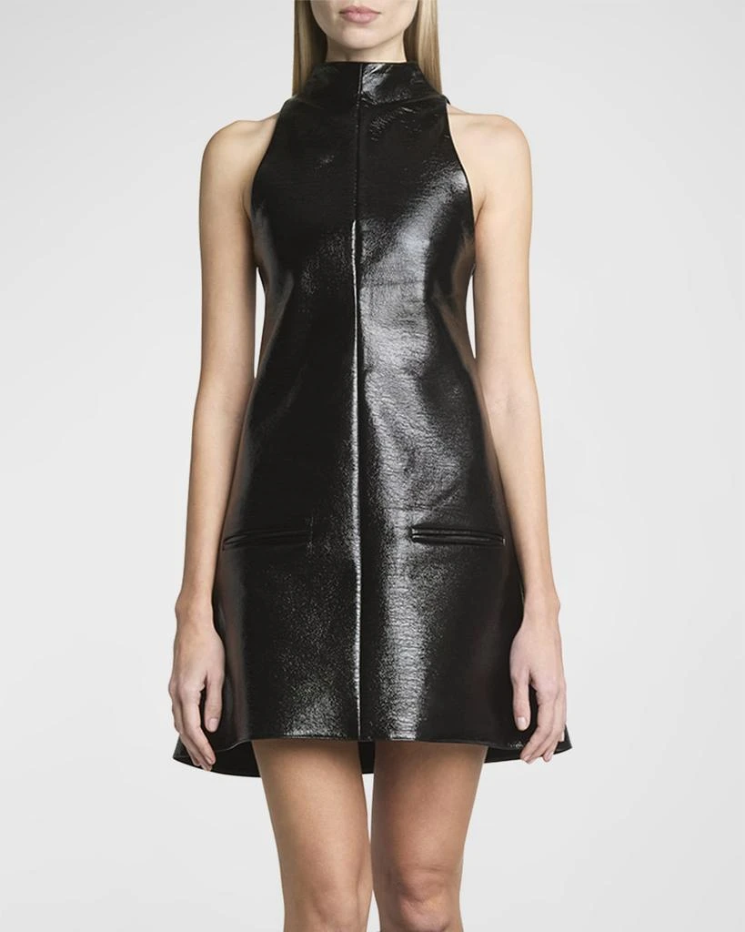 courreges 2-Pocket Vinyl A-Line Mini Dress 3
