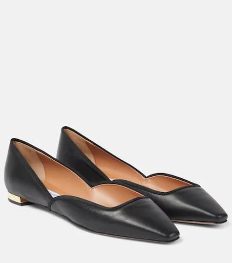 Aquazzura Maia leather ballet flats 1