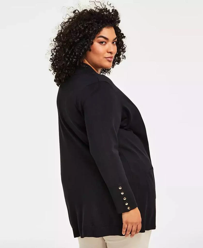 JM Collection Plus Size Open-Front Long-Sleeve Cardigan, Exclusively at Macy's 2