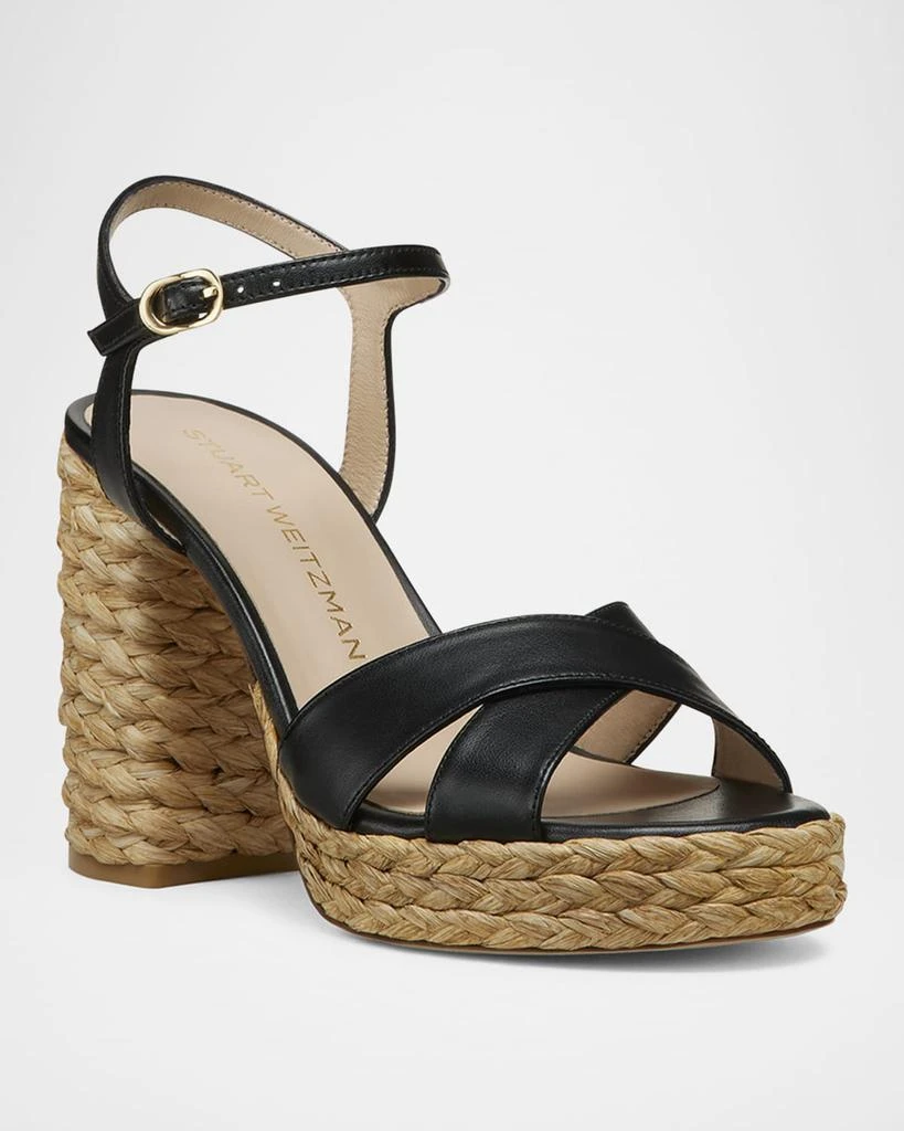Stuart Weitzman Dayna Leather Crisscross Platform Sandals 2