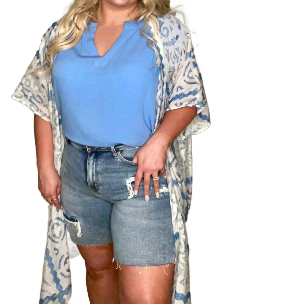 Kori Peyton Kimono In Dusty Blue 1
