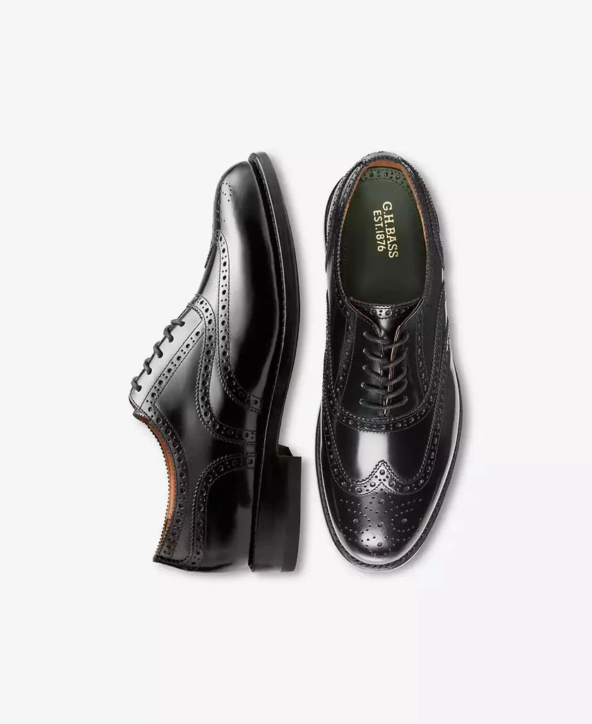 GH Bass G.H.BASS Men's Monogram Double Brogue Wingtip Derby Dress Shoes 9