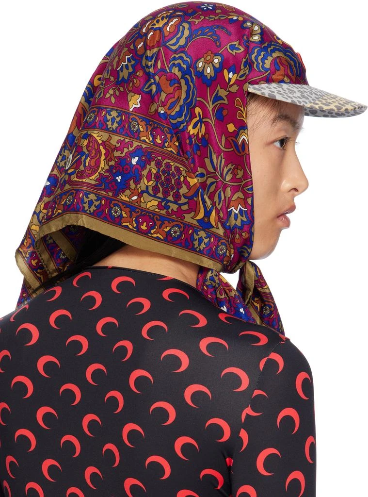 MARINE SERRE Multicolor Upcycled Silk Scarves Veiled Cap 3
