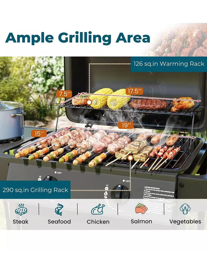 Ecooso 30 000 BTU Outdoor Burner Propane Gas Grill on Wheel 7