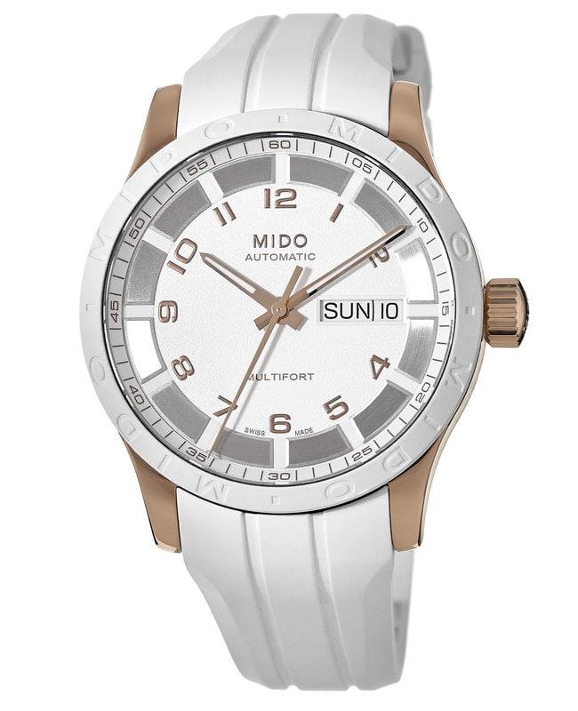 MIDO Mido Multifort Automatic Rode Gold Tone Rubber Strap Women's Watch M018.830.37.012.80