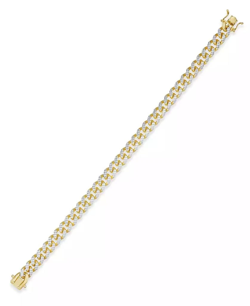 Macy
s Men
s Two-Tone Cuban Link Chain Bracelet in 14k Gold-Plated Sterling Silver and Sterling Silver 3