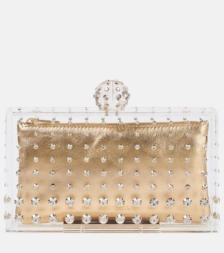 Aquazzura Tequila crystal-embellished clutch 1