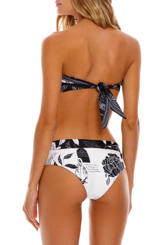 Agua Bendita Lucille Thoughts Bikini Top In Black/white