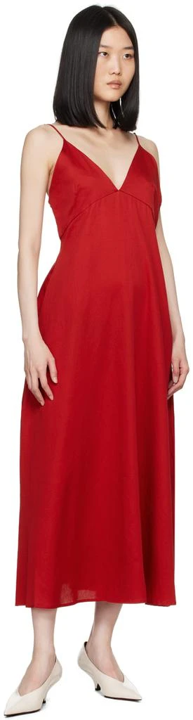 LESET Red Yoko V Midi Dress 4