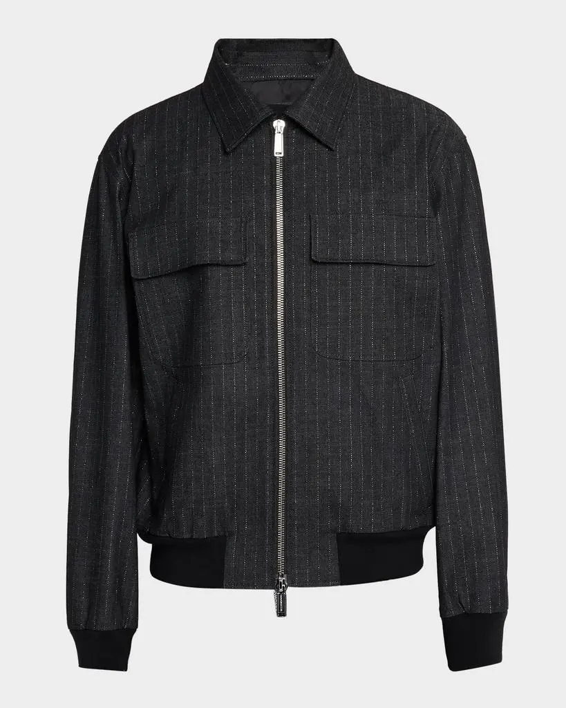 DSQUARED2 Men's Denim Pinstripe Zip Jacket