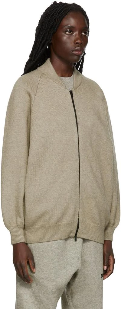 Fear of God ESSENTIALS Gray Knit Zip-Up Sweater 2
