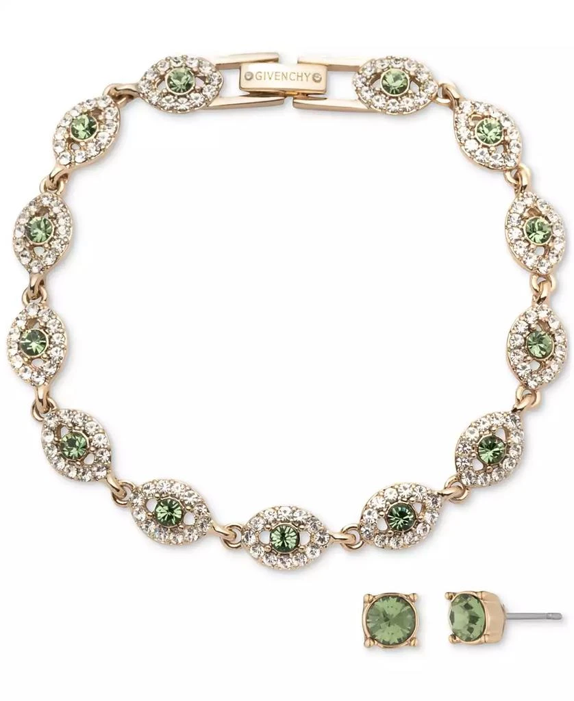 Mixed Crystal Flex Bracelet & Stud Earrings Set undefined