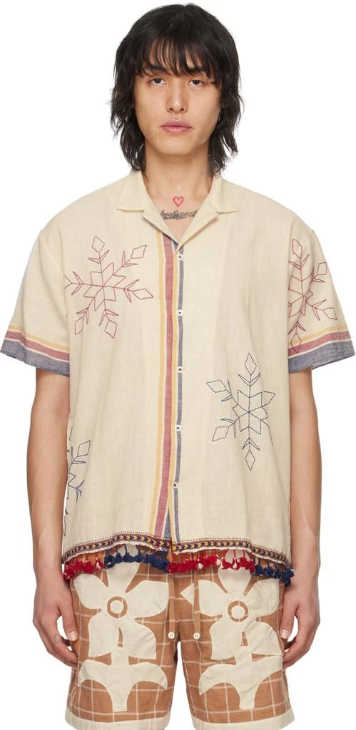 HARAGO Off White Tassel Shirt 1