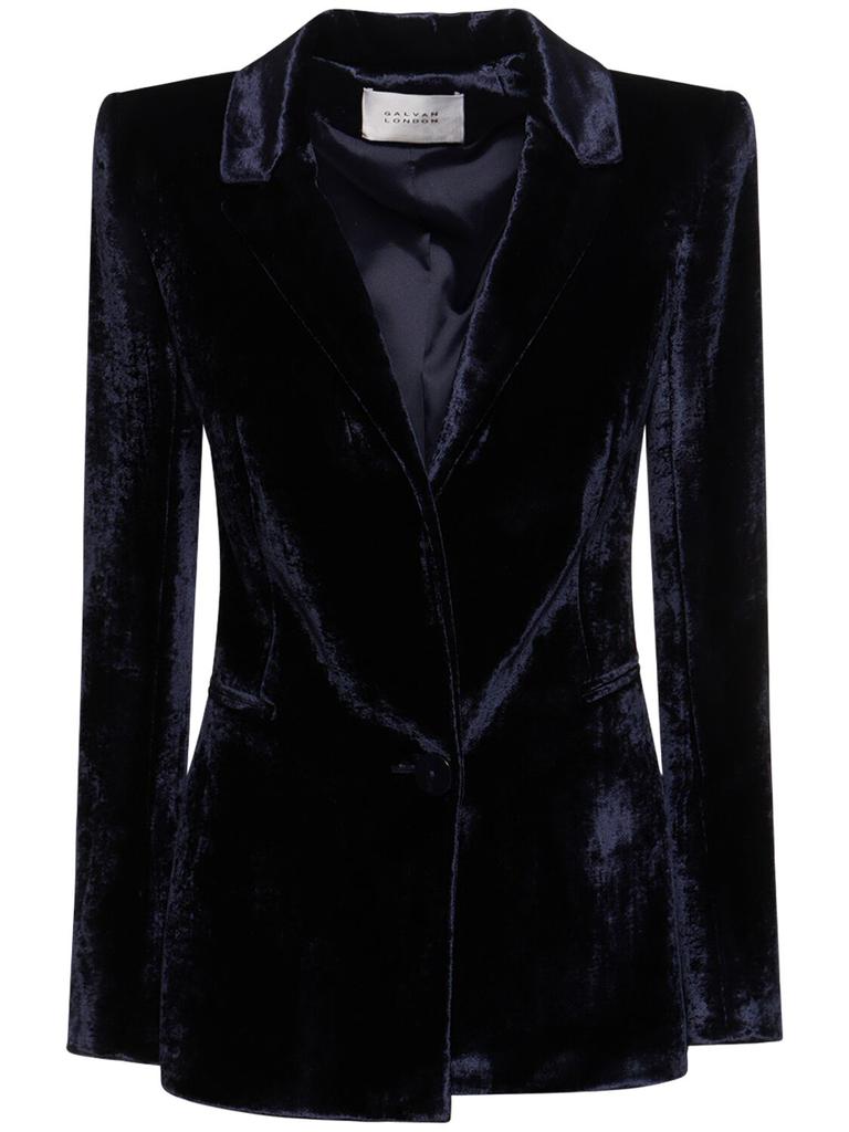 GALVAN Bonded Velvet Sculpted Blazer