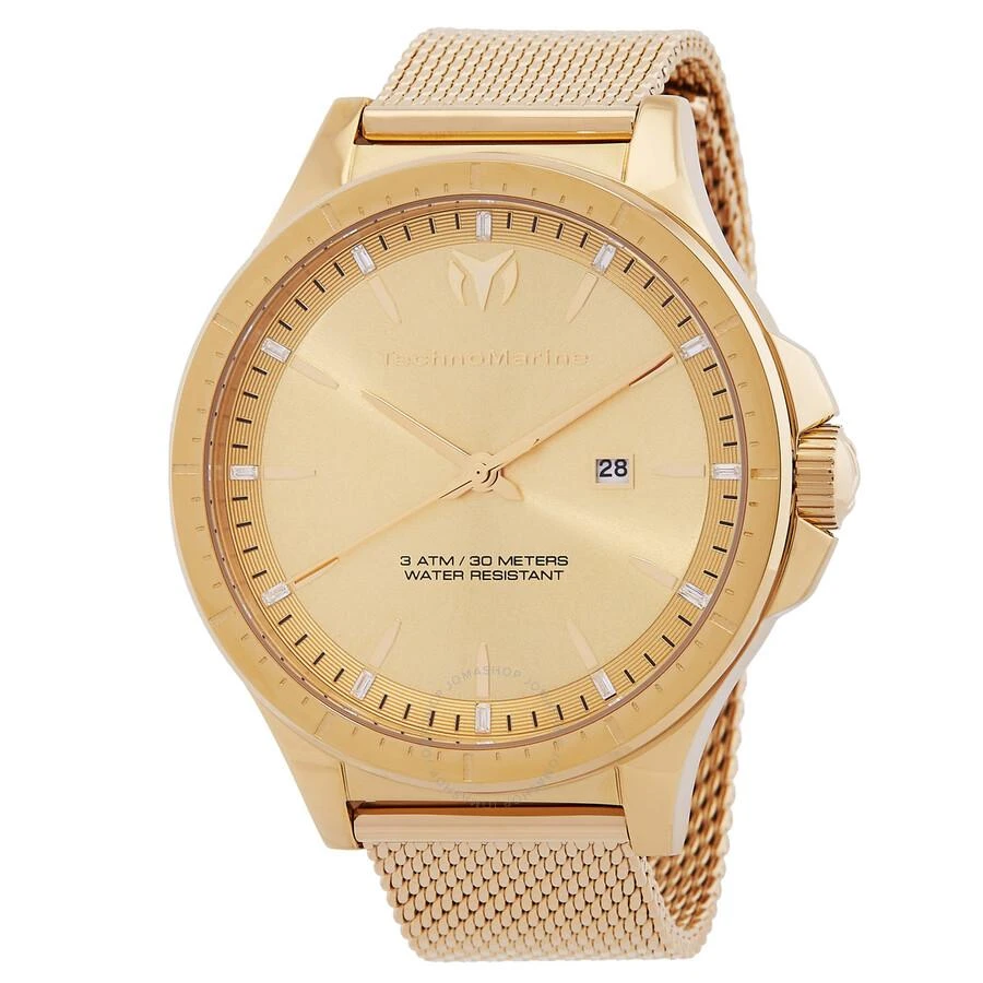 TechnoMarine MoonSun Date Quartz Gold Dial Men's Watch TM-822009 1