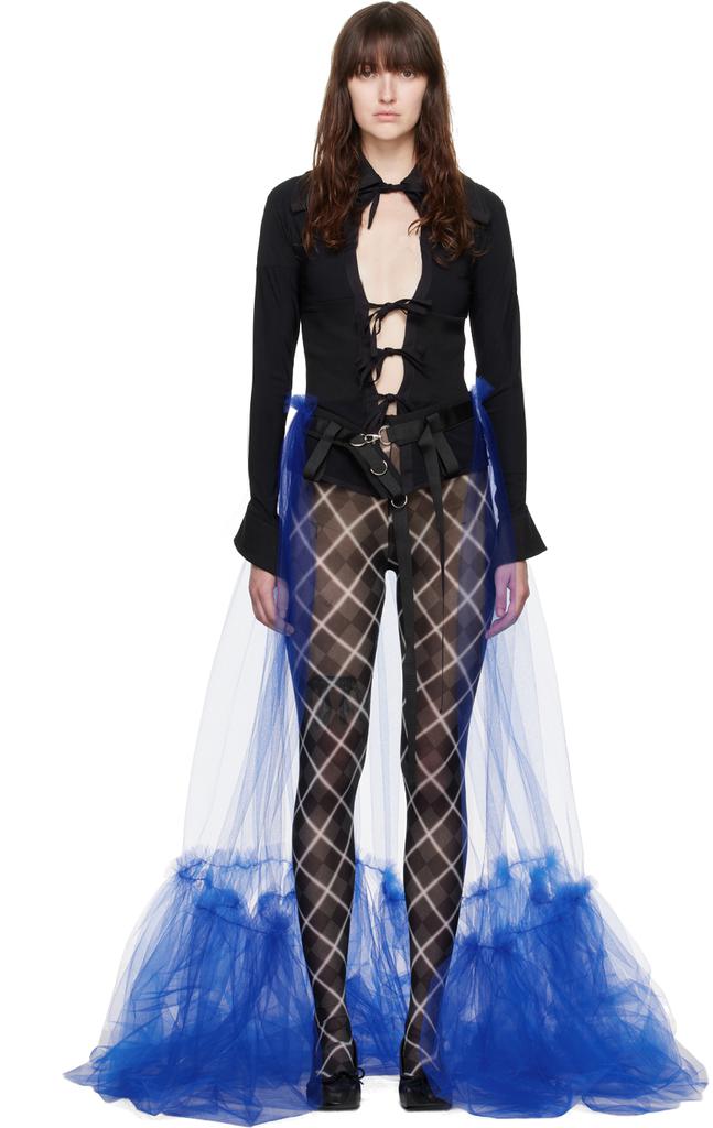 PAULA CANOVAS DEL VAS Blue Tutu Maxi Skirt