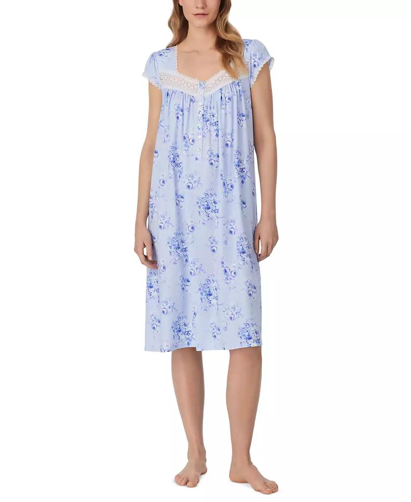 Eileen West Women's Floral Cap-Sleeve Waltz Nightgown