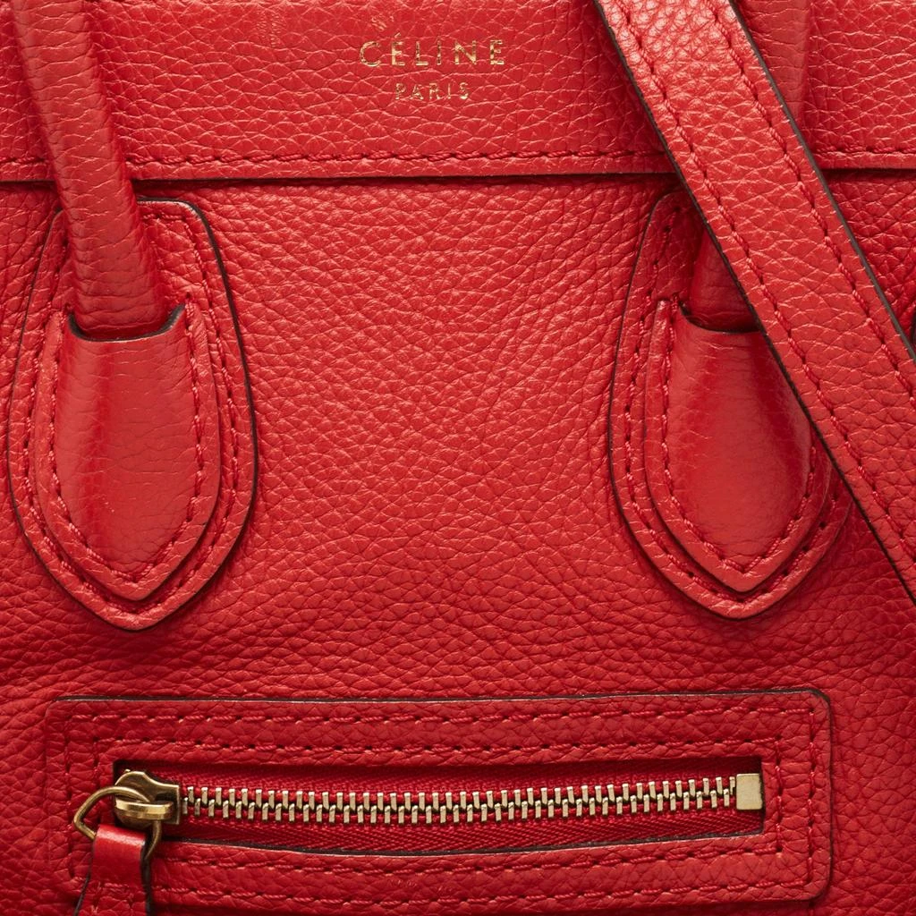 Celine Celine Red Leather Nano Luggage Tote 5