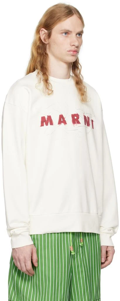 Marni Off-White Wrinkled 'Marni' Logo Sweatshirt 2