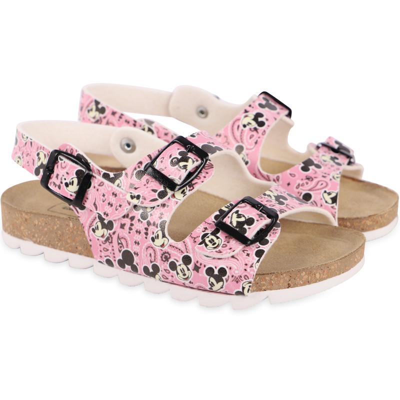 MOA Master of Arts Mickey print straps platform sandals in pink