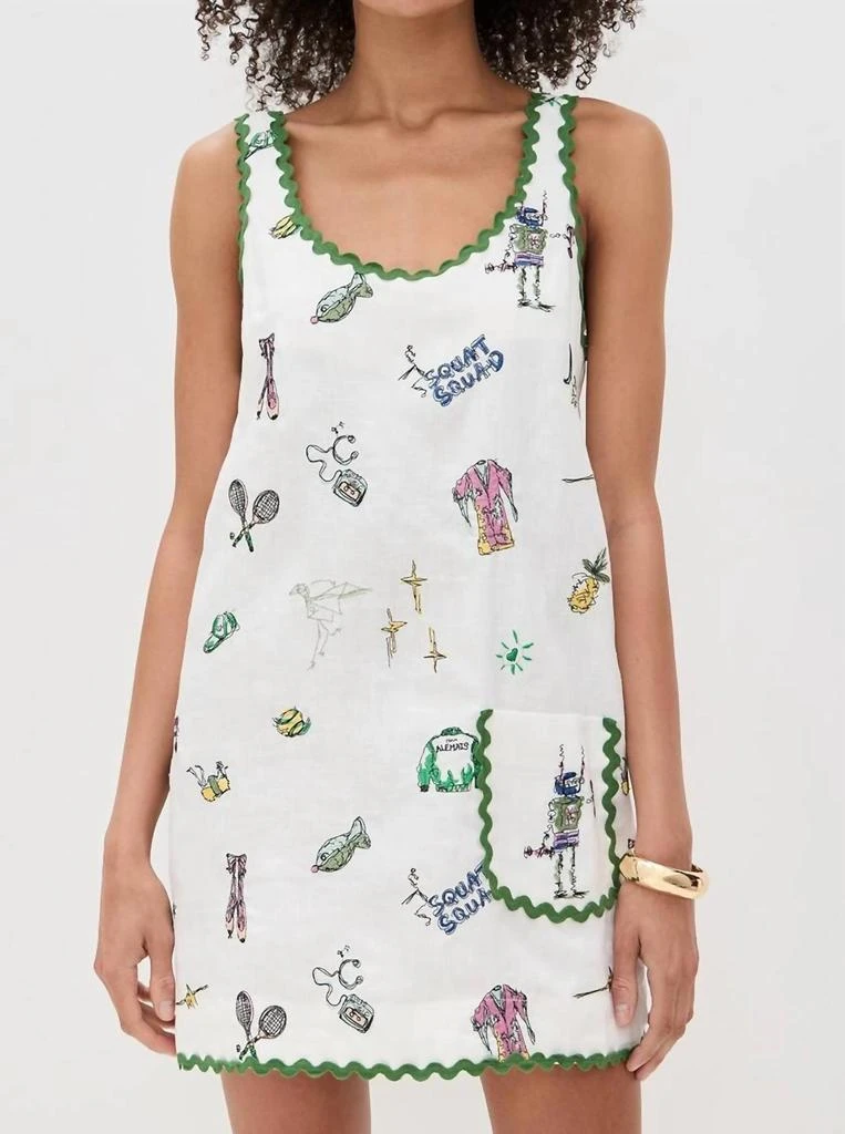 alemais embroidered shirt dress Alemais Blue Marlin Embroidered Shirtdress Print