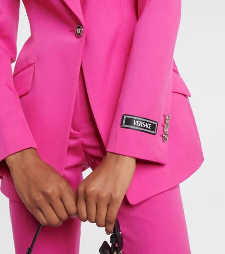【関税・送料込み】VERSACE BLAZERS PINK VIRGIN WOOL BLAZER Wool Single-Breasted DV Blazer Pink | VERSACE