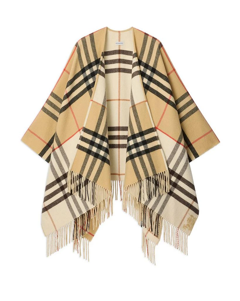 Burberry Contrast Check Cashmere & Wool Cape 3