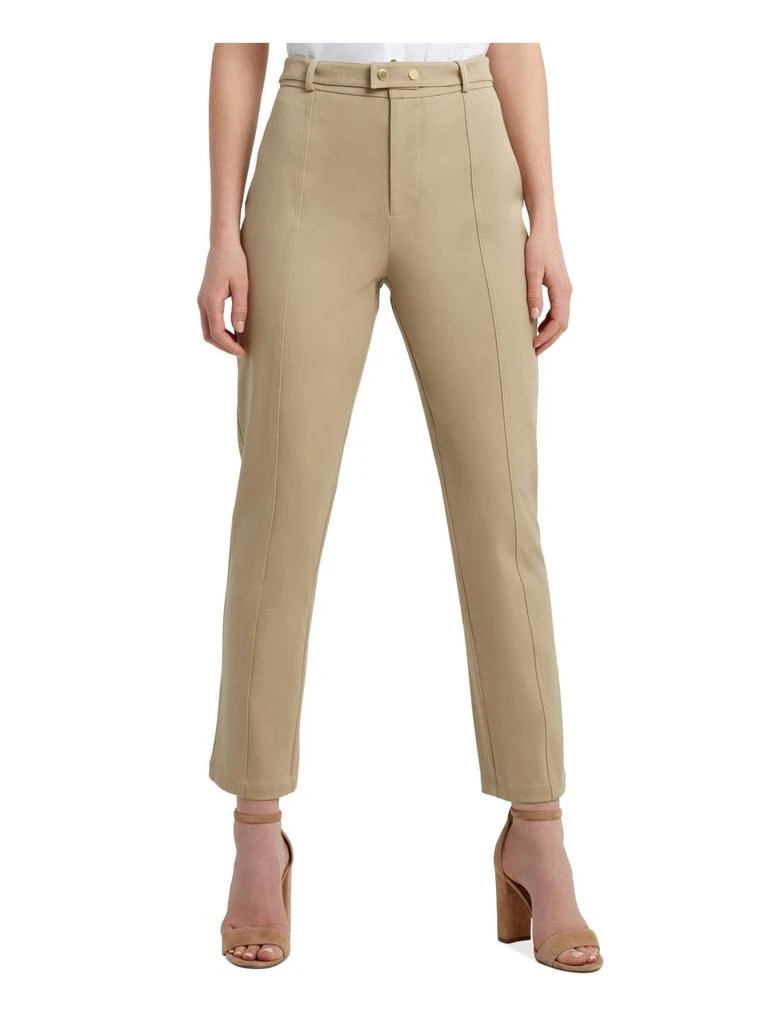 H Halston Womens Belted Work Straight Leg Pants 1