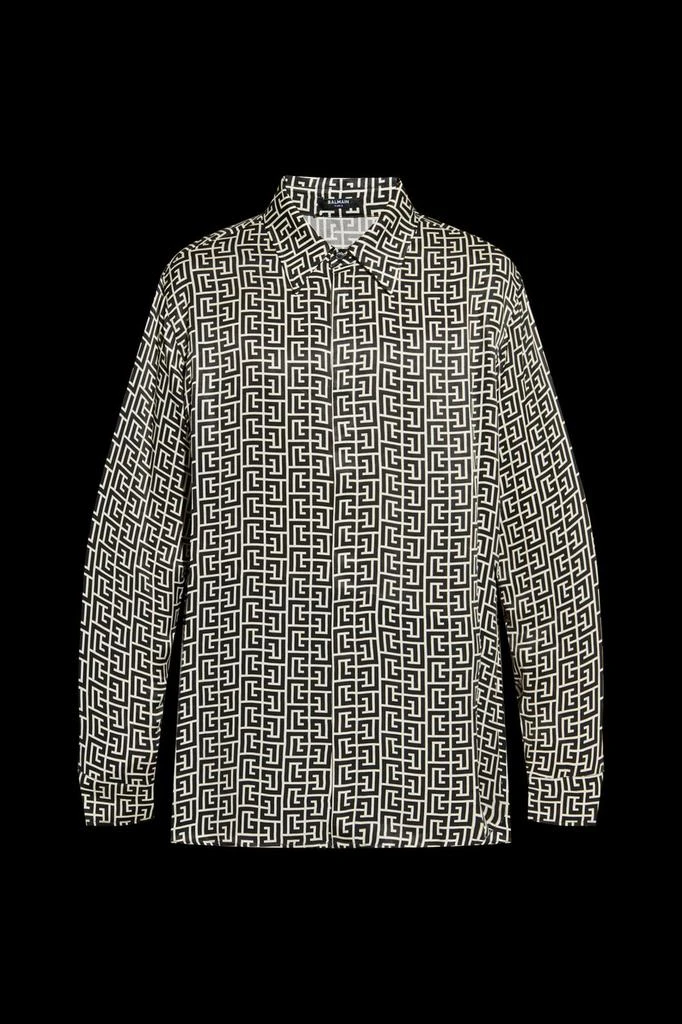 Balmain Balmain Monogram Patterned Buttoned Shirt from Cettire