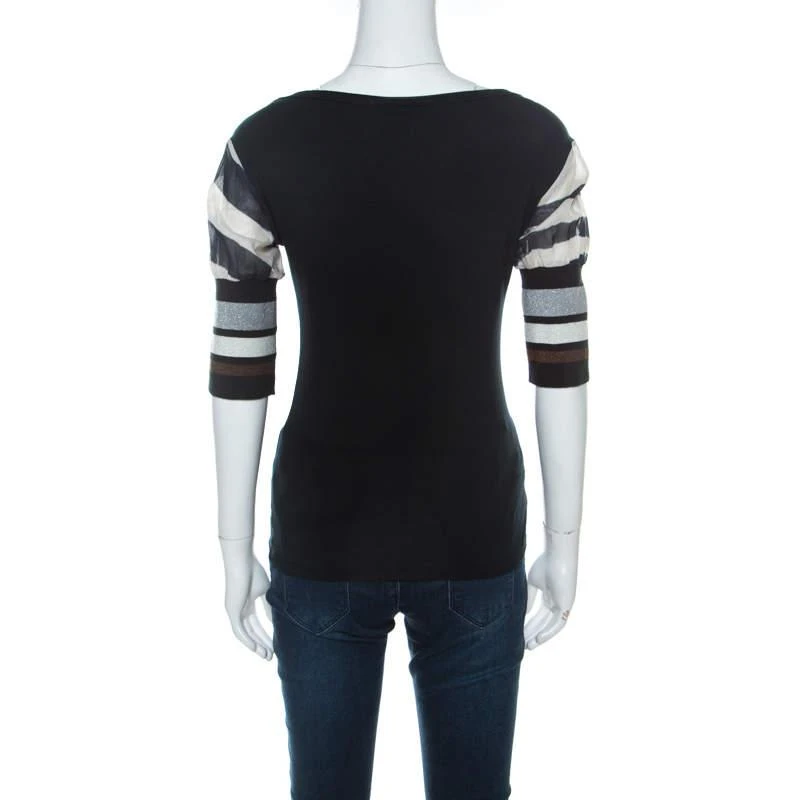 Gianfranco Ferre GF Ferre Black Panther Print Jersey Scoop Neck Top S 3