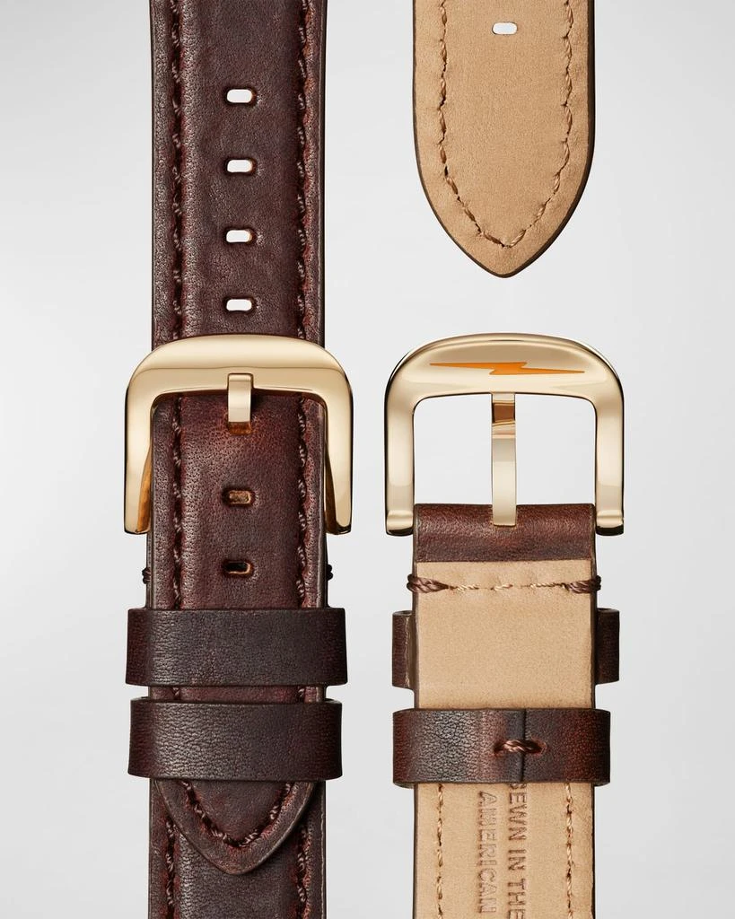 Shinola Men's 41mm Runwell Chronograph Watch, Brown/White 4