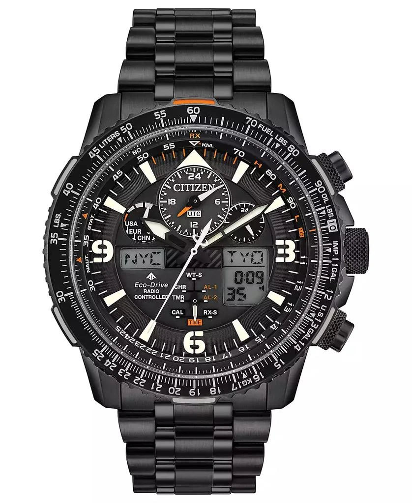 Citizen Eco-Drive Men's Analog-Digital Promaster Skyhawk A-T Black Stainless Steel Bracelet Watch 46mm 1