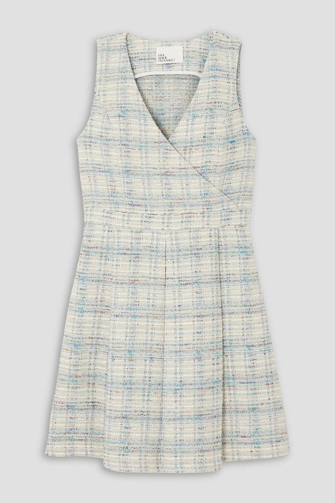 LISA MARIE FERNANDEZ Wrap-effect cotton-blend tweed mini dress