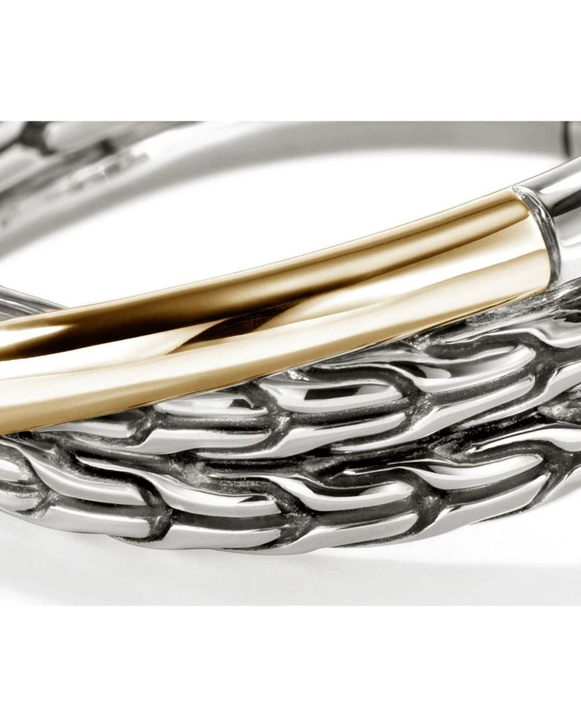 John Hardy 14K Yellow Gold & Sterling Silver JH Essentials Crossover Ring 5