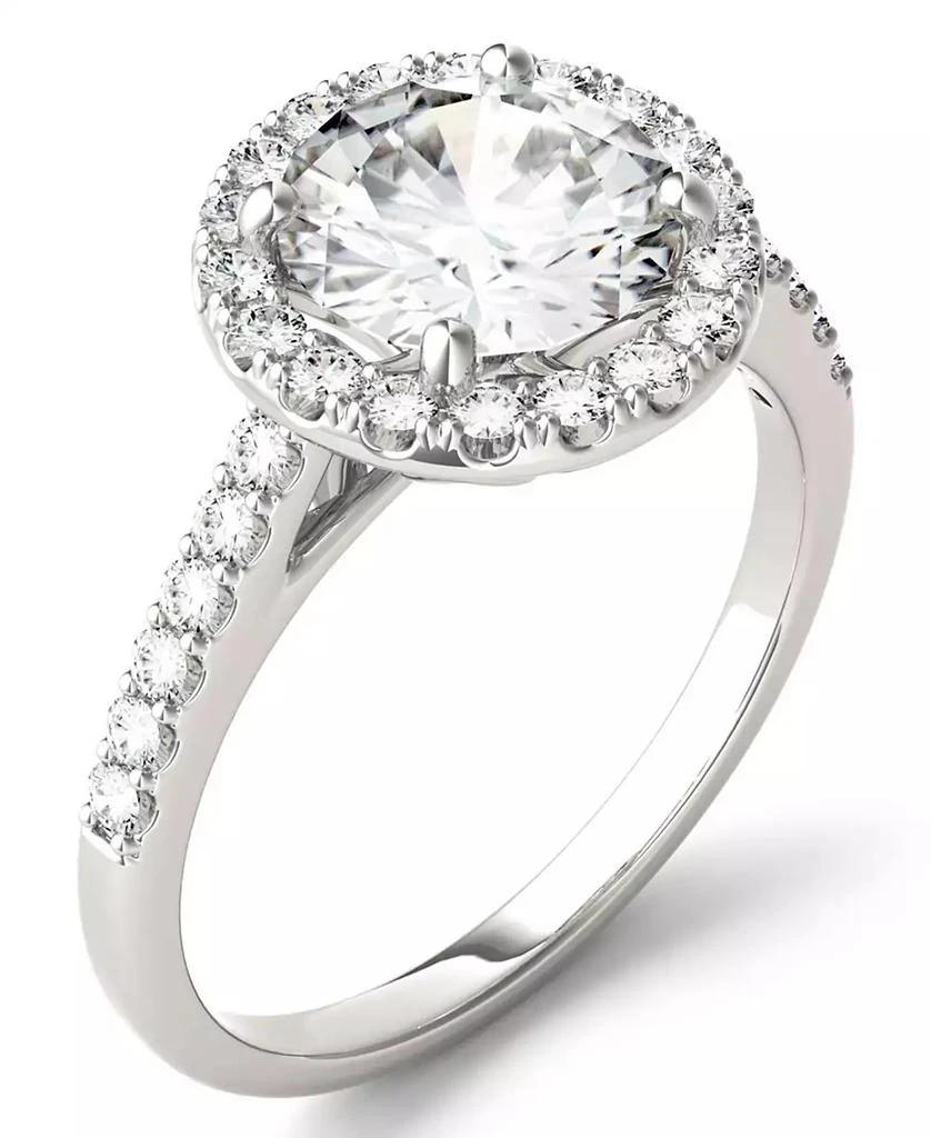Charles & Colvard Moissanite Round Halo Ring (2-1/3 ct. tw. Diamond Equivalent) in 14k White Gold 1