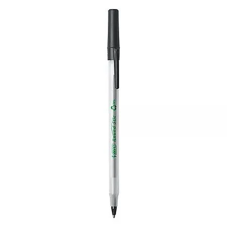 BIC BIC Ecolutions Round Stic Ballpoint Pen, 1mm, Medium, Black Ink, 50ct. 2