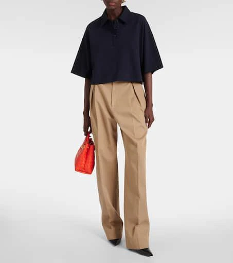Bottega Veneta Cropped cotton-blend piqué polo shirt 2