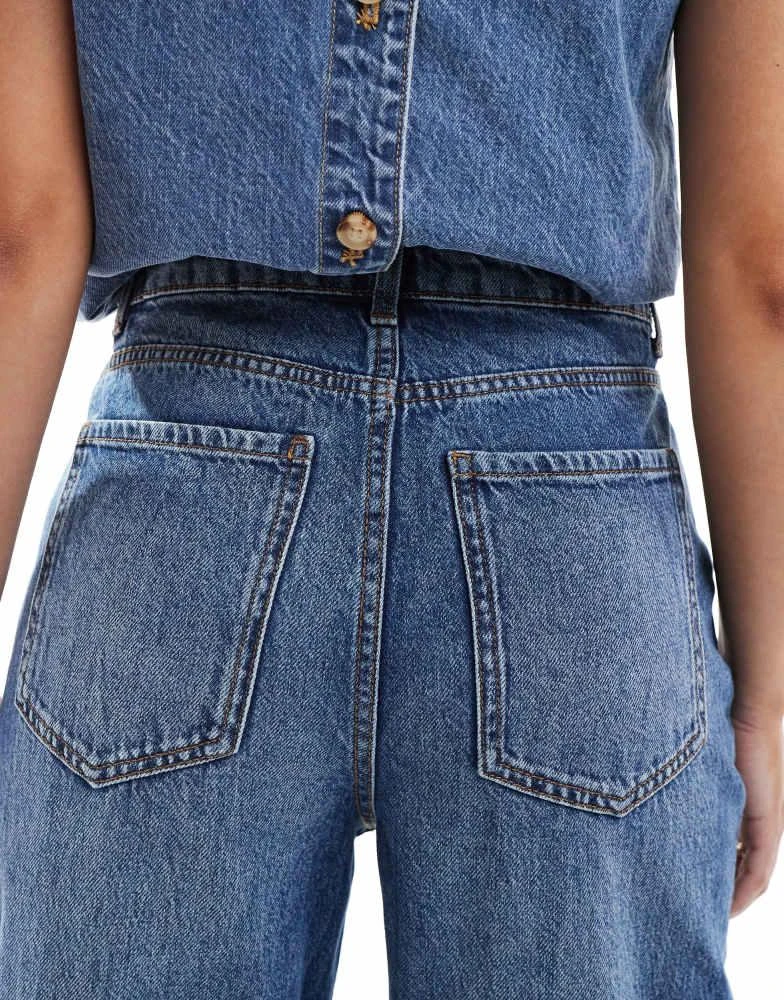 New Look New Look Adalae wide leg jean in mid blue 4