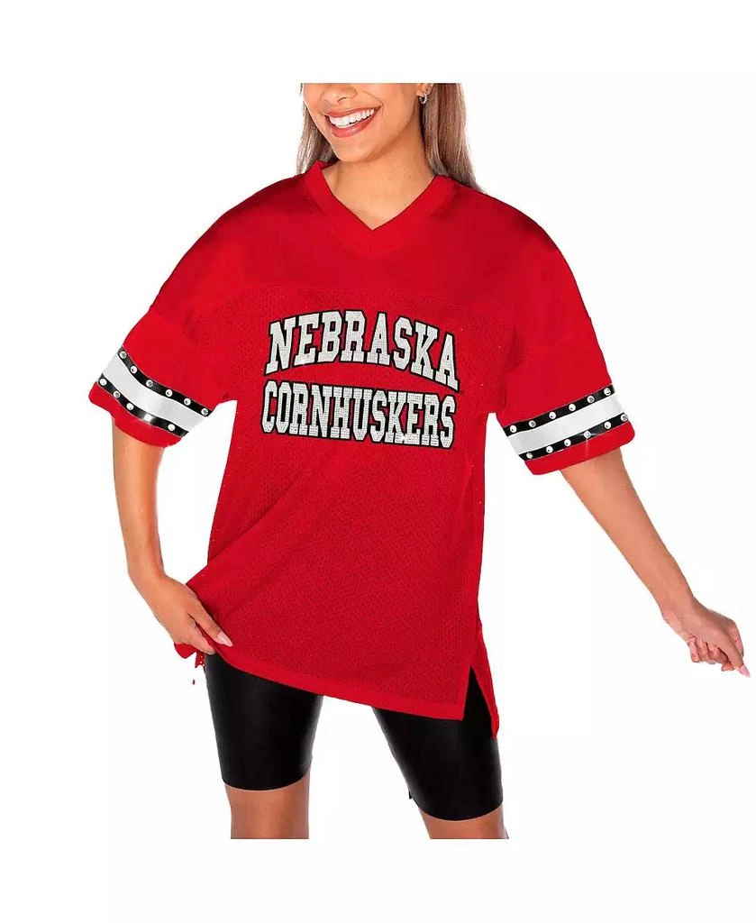Gameday Couture Women's Red Nebraska Huskers Until Kickoff Rhinestone Fashion T-Shirt 5
