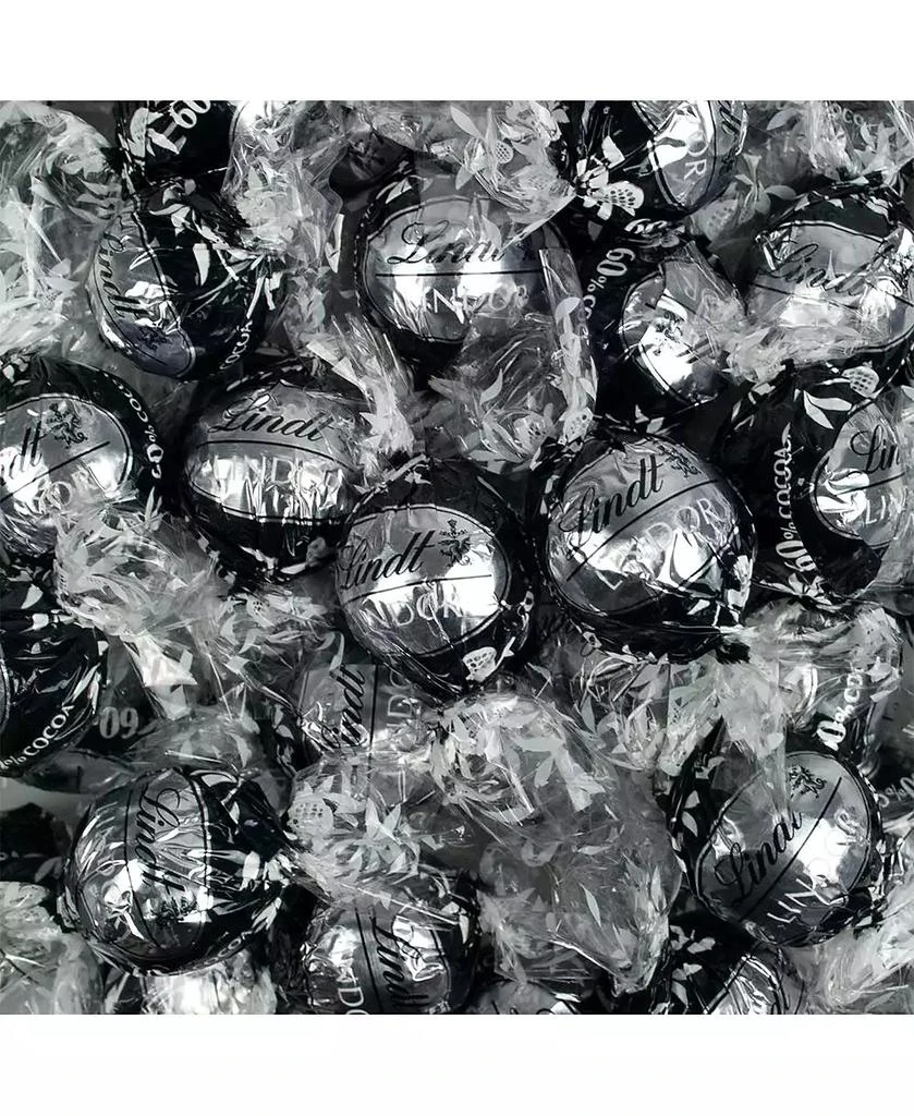 Just Candy Halloween Candy Gift Tin with Chocolate Lindor Truffles by Lindt Large Plastic Tin with Sticker By - Pumpkin 3