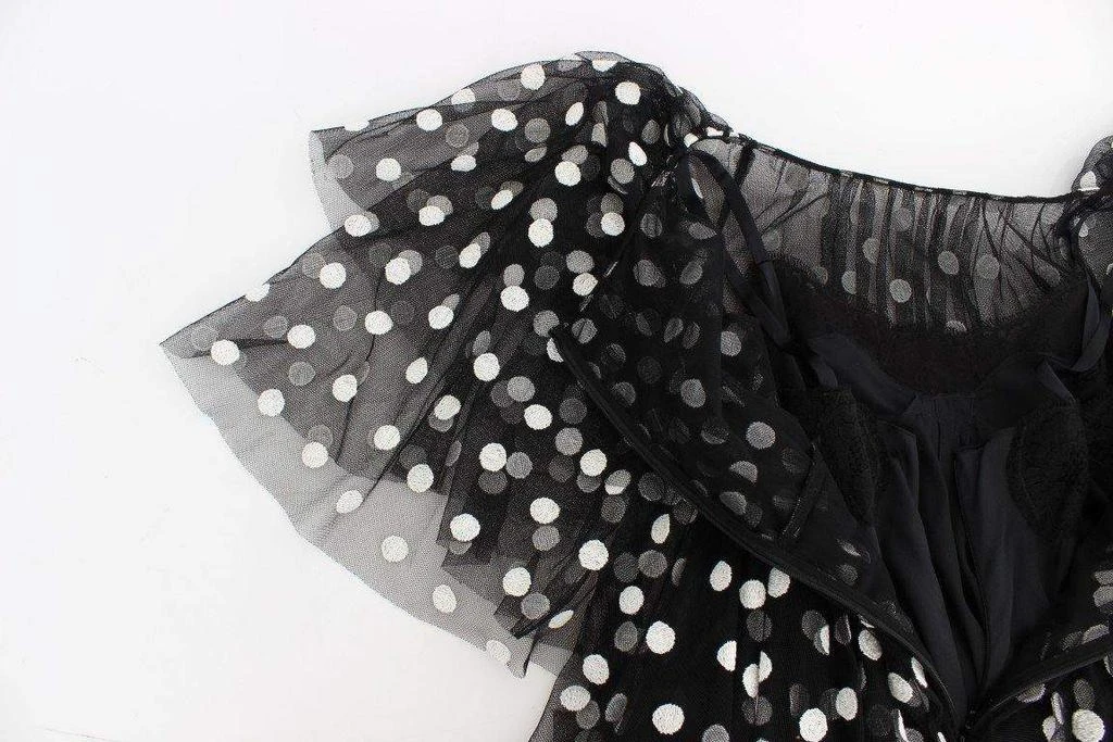 Dolce & Gabbana Dolce & Gabbana  Black White Polka Dotted Ruffled Dress 7