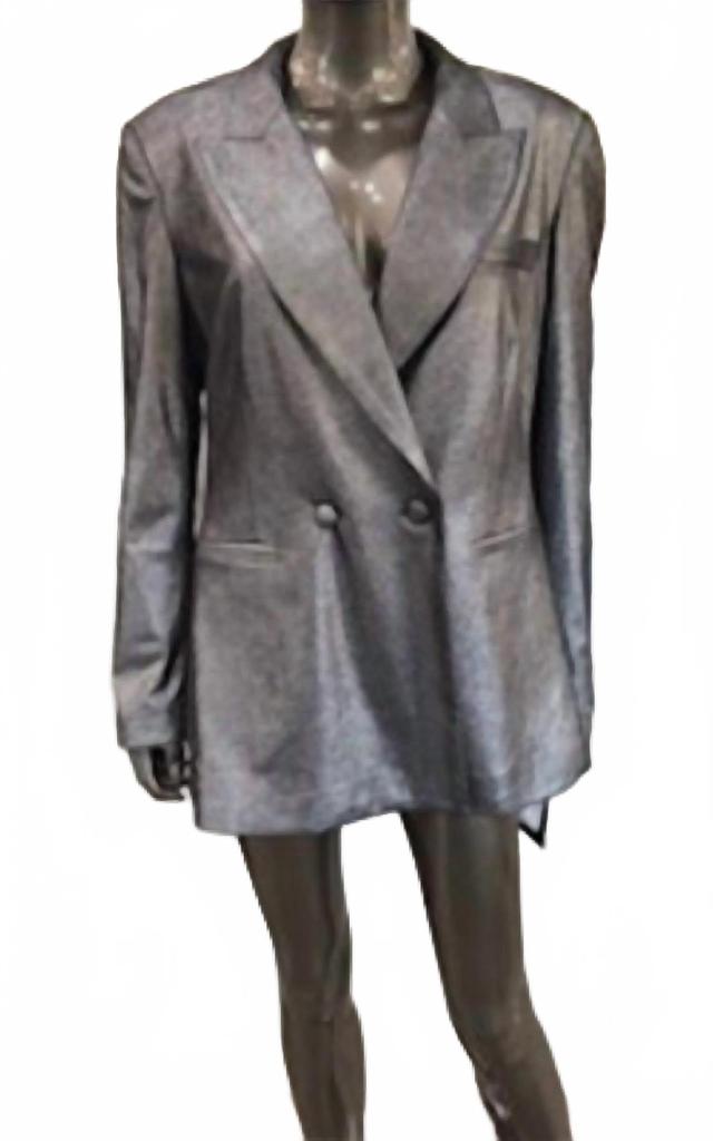 Insight Editions Women's Metallic Vegan Blazer Jacket In Grey