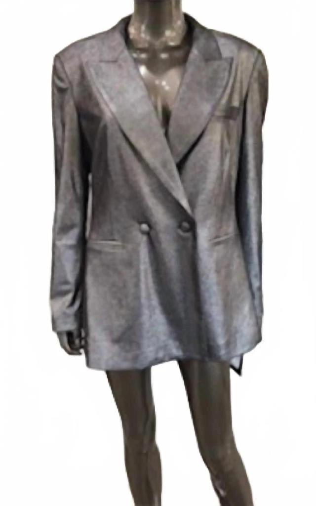 Insight Editions Women's Metallic Vegan Blazer Jacket In Grey from Premium Outlets