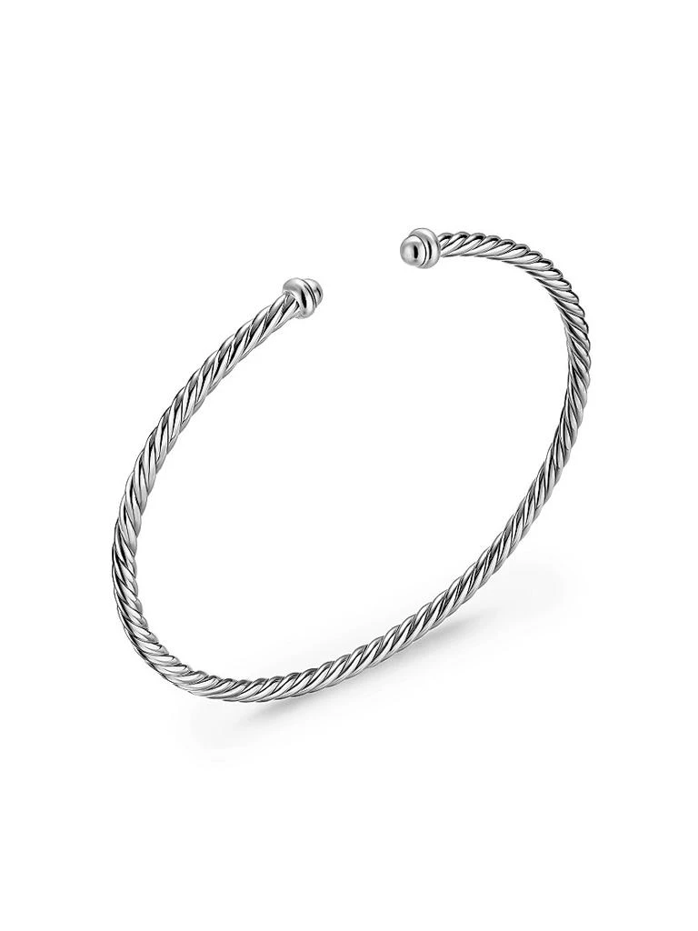 David Yurman Micro Cable Flex Bracelet in Sterling Silver, 2.6MM 2